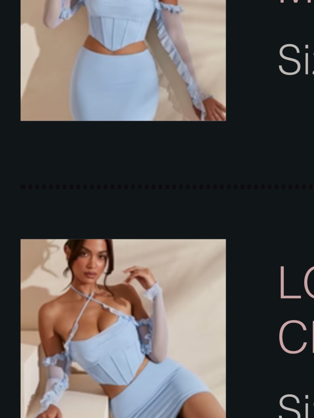 Light Blue Off-Shoulder Two-Piece Dress